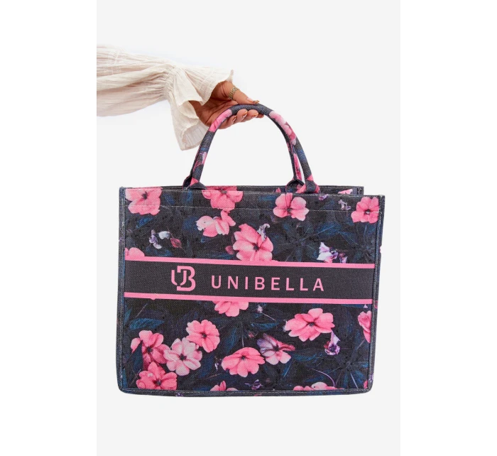 Duża Torebka W Kwiaty Czarno-Różowa Mooch