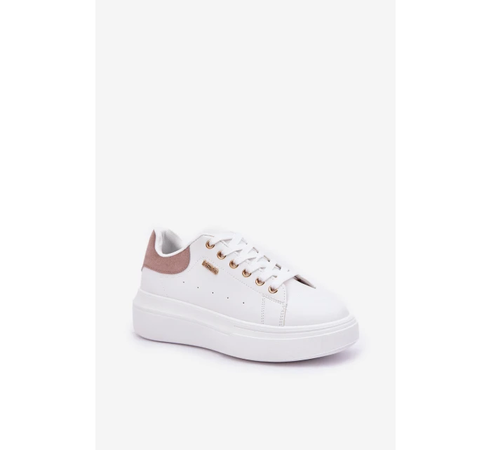 Sneakersy Damskie Na Platformie Eko Skóra Białe Lelandine Sneakersy Damskie Na Platformie Eko Skóra Białe Lelandine