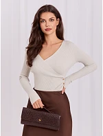 Sweter IR SW model 22285638 jasny beżowy - FPrice Sweter IR SW model 22285638 jasny beżowy - FPrice