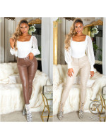 Sexy Highwaist Leather Look Pants with Push-Up effect