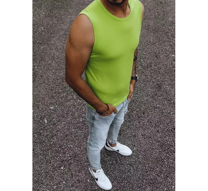 Pánské tričko bez rukávů bez potisku světle zelené Dstreet model 21965033 - FashionStreet