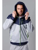 Tmvo modro-limetková pánska športová bunda z rôznych spojených materiálov (8M901-215)