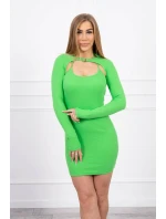 Pruhované vypasované šaty zelené neonové Pruhované vypasované šaty zelené neonové