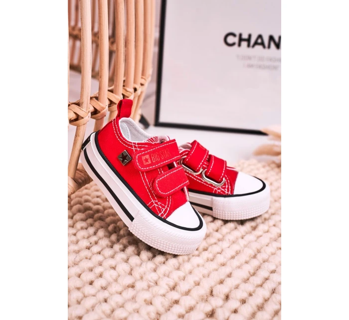 Dětské Tenisky Na Suchý Zip BIG STAR model 21545403 červené - Big Star Shoes Dětské Tenisky Na Suchý Zip BIG STAR model 21545403 červené - Big Star Shoes