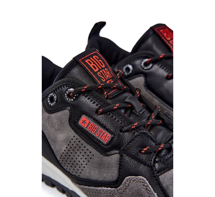 Męskie Klasyczne Buty Sportowe Memory Foam Big Star KK174271 Szare Męskie Klasyczne Buty Sportowe Memory Foam Big Star KK174271 Szare