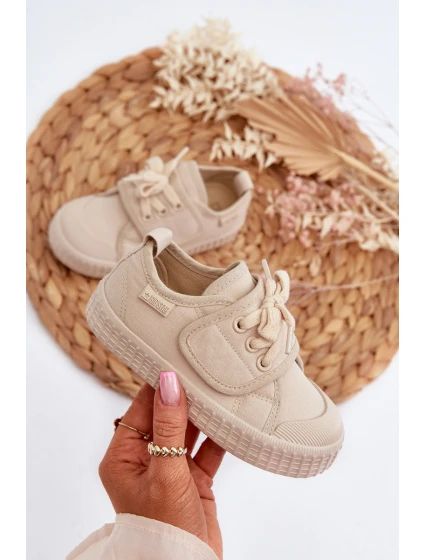 Dziecięce Trampki HI-POLY SYSTEM BIG STAR NN374017 Beżowe Dziecięce Trampki HI-POLY SYSTEM BIG STAR NN374017 Beżowe