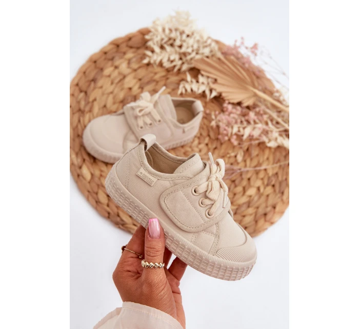 Dziecięce Trampki HI-POLY SYSTEM BIG STAR NN374017 Beżowe Dziecięce Trampki HI-POLY SYSTEM BIG STAR NN374017 Beżowe