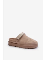 Damskie Kapcie Ocieplane Futerkiem Na Platformie Beżowe Azida Damskie Kapcie Ocieplane Futerkiem Na Platformie Beżowe Azida