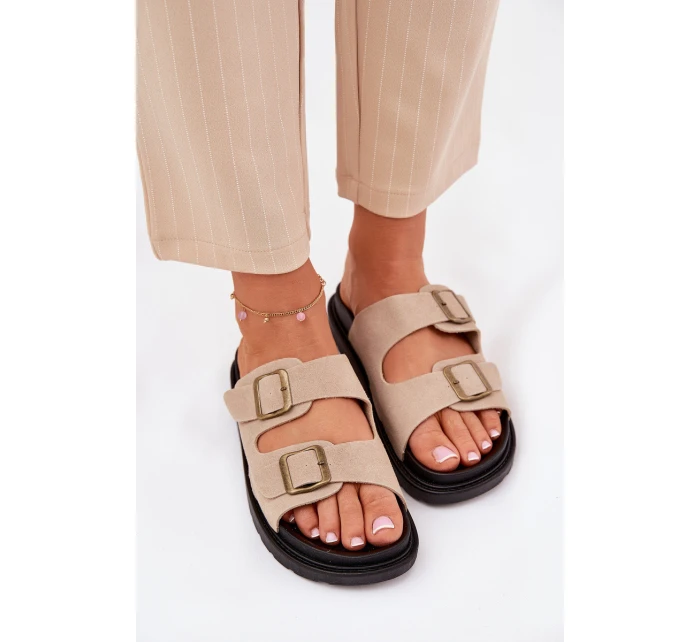 Dámské Sandály Na Platformě S Přezkami Béžové model 21688711 - Boto