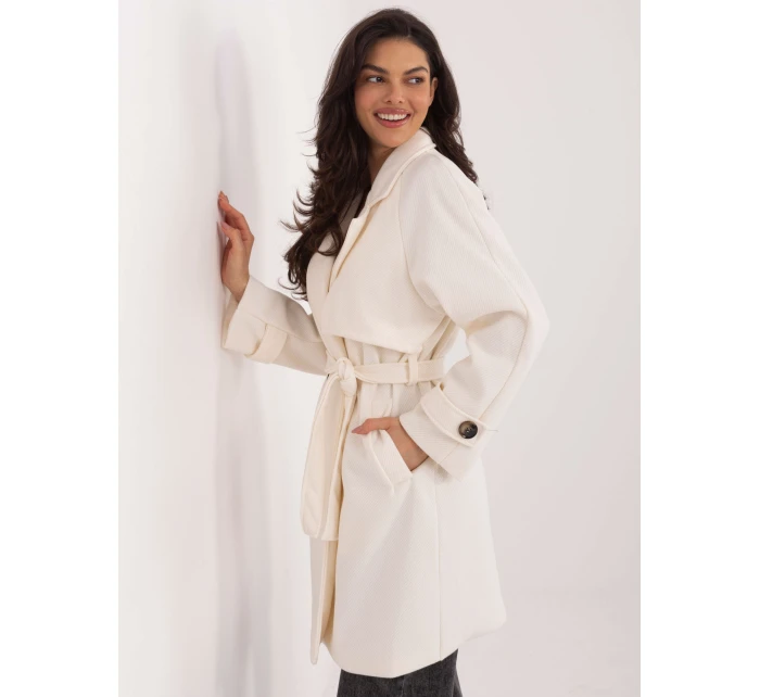 Płaszcz IT PL model 21807977 ecru - FPrice Płaszcz IT PL model 21807977 ecru - FPrice