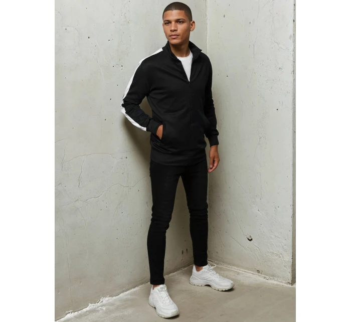 Pánska mikina na zips čierna FashionStreet BX5562 Pánska mikina na zips čierna FashionStreet BX5562