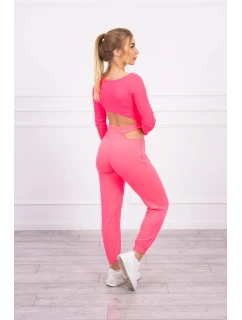 Súprava s blúzkou top ružová neónová