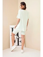 Dámsky bavlnený set s krátkym rukávom a šortkami žltý