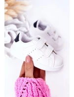 Dziecięce Tenisówki Na Rzepy Biało-Granatowe California