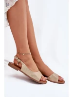 Dámské Sandály Na Plochém Podpatku Zlaté model 21698451 - EVENTO