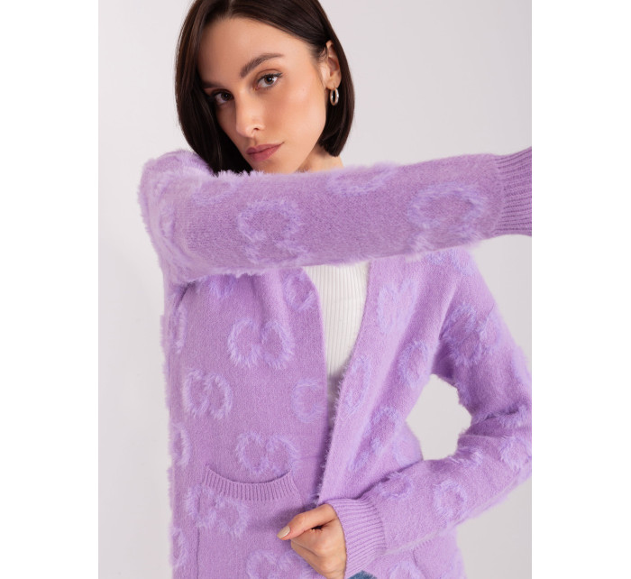 Fialový sveter s vreckami