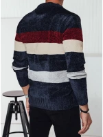 Pánsky pruhovaný tmavomodrý sveter FashionStreet WX2240 Pánsky pruhovaný tmavomodrý sveter FashionStreet WX2240