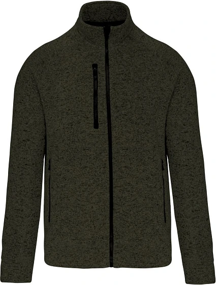 Kariban K 9106 Pánska melírovaná pletená fleecová bunda 20.9106 tmavá khaki melírovaná Kariban K 9106 Pánska melírovaná pletená fleecová bunda 20.9106 tmavá khaki melírovaná