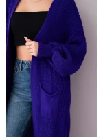 Svetr dlouhý kardigan fialový Svetr dlouhý kardigan fialový