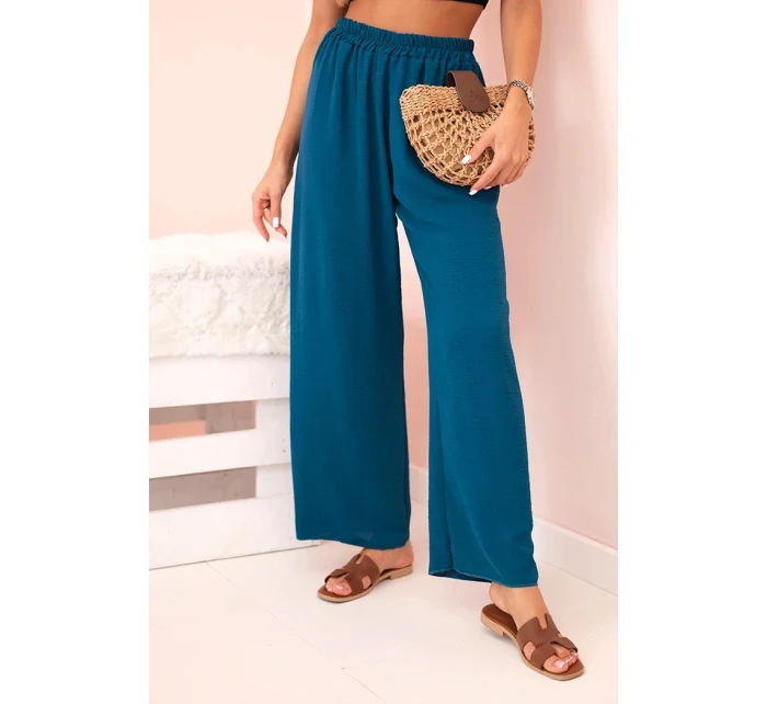 Kalhoty s širokým model 21193106 mořská - K-Fashion