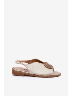 Lesklé Dámské Sandály S Dekorativním Detalem model 21691490 Zlaté - S.Barski