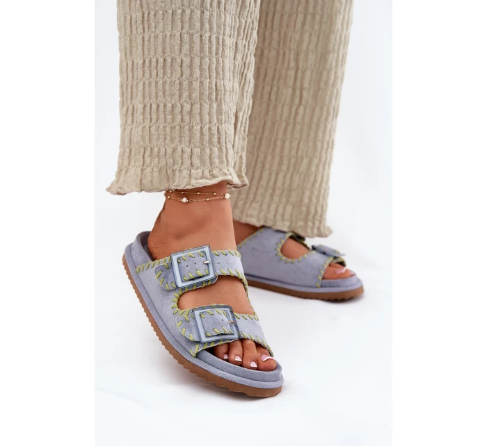 Dámské Pantofle S A Ozdobným Modré model 21696583 - Boto