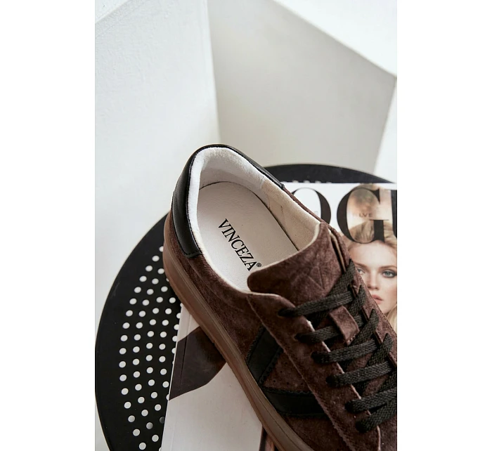 Dámské tenisky Vinceza 79597 na platformě hnědé