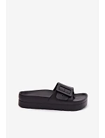 Dámske penové papuče na platforme s prackou Black Caramel Dámske penové papuče na platforme s prackou Black Caramel