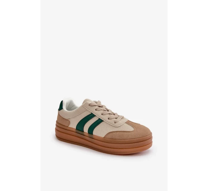 Dámske tenisky na platforme Beige-Green Nesonice Dámske tenisky na platforme Beige-Green Nesonice