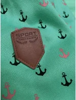 Teplá mikina na zips s kotvami zelená (2307)