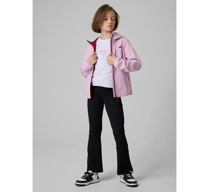 Dievčenská vetruodolná softshellová bunda 5000 s membránou 4F 4FJWSS26TSOFF478-47S