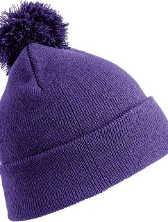 Result Headwear RC 028J Detská pletená čiapka s bambulou 28.028J fialová