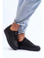 Buty Sportowe Damskie Na Platformie Czarne Pudina