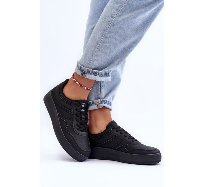 Buty Sportowe Damskie Na Platformie Czarne Pudina