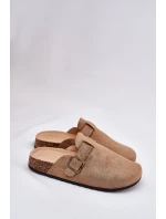Dámské nazouváky a na platformě s přezkou khaki model 21689831 - Boto