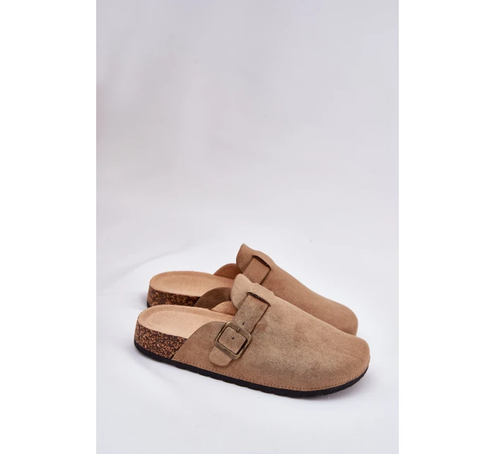 Dámské nazouváky a na platformě s přezkou khaki model 21689831 - Boto