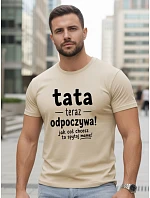 Koszulka męska z nadrukiem na  beżowa model 22217757 - FashionStreet