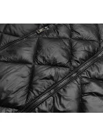 Čierna dlhá dámska prešívaná bunda (ag1-j9082b)