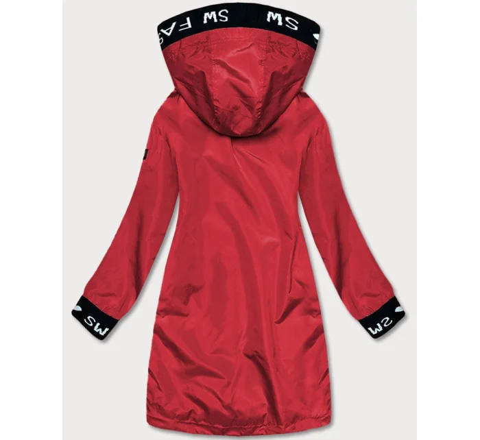 Tenká červená dámska bunda s ozdobnou lemovkou (B8145-4) Tenká červená dámska bunda s ozdobnou lemovkou (B8145-4)