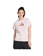 Dámské tričko adidas Floral Regular Graphic, svetloružové, KT2765