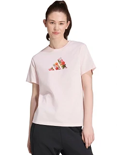 Dámské tričko adidas Floral Regular Graphic, svetloružové, KT2765