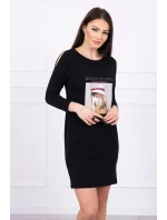 Šaty s potlačou koša čiernej