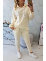 Tepláková souprava s kapucí ecru