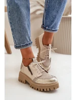 Półbuty Damskie Ze Skóry Naturalnej Beżowe Maciejka 06177-04