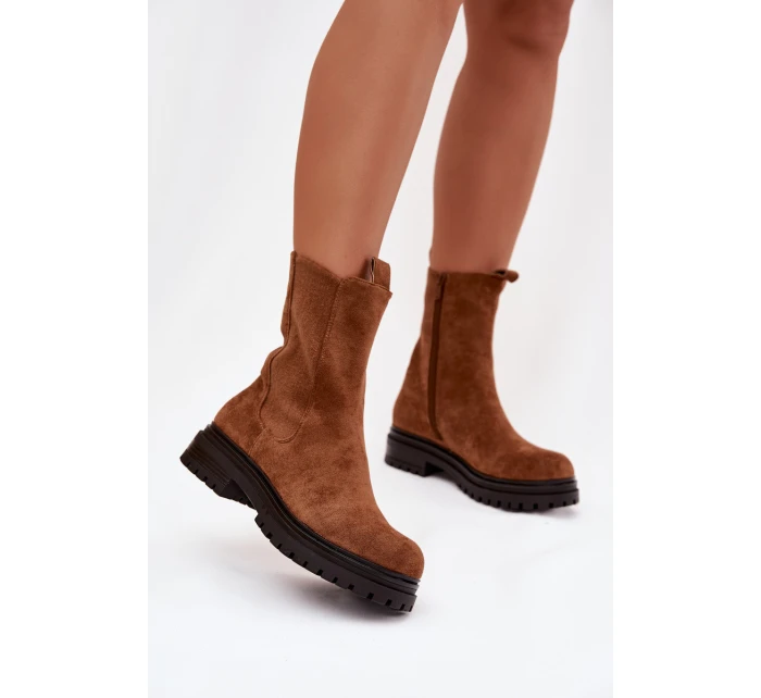 Dámské boty na zip Camel model 21758928 - Boto Dámské boty na zip Camel model 21758928 - Boto