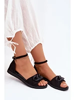 Dámske ploché sandále s reťazou Vinceza 17320 Black