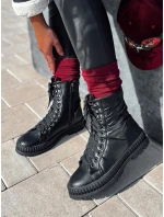 Dámské šněrovací boty s podrážkou černé Dstreet model 21981484 - FashionStreet