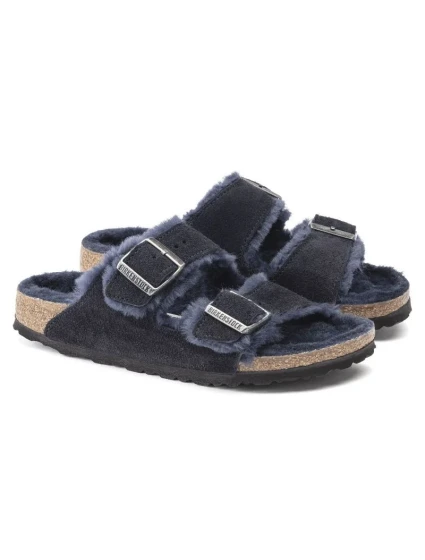 Birkenstock Arizona VL Shearling Midnight Insulated Žabky Suede Leather Narrow (1020583)