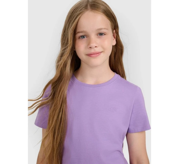 Dievčenské jednofarebné tričko 4F 4FJRAW25TTSHF3233-51S