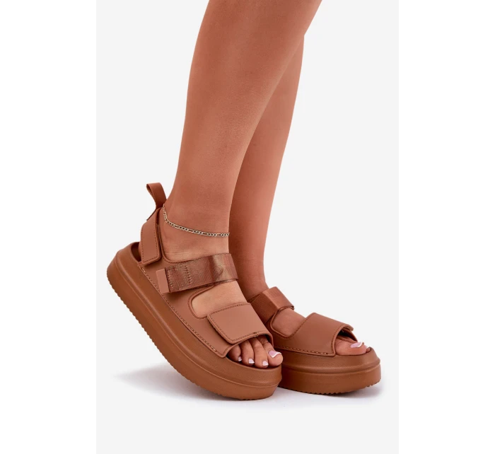 Sandały Damskie Na Platformie Z Rzepami Camel Nitepira